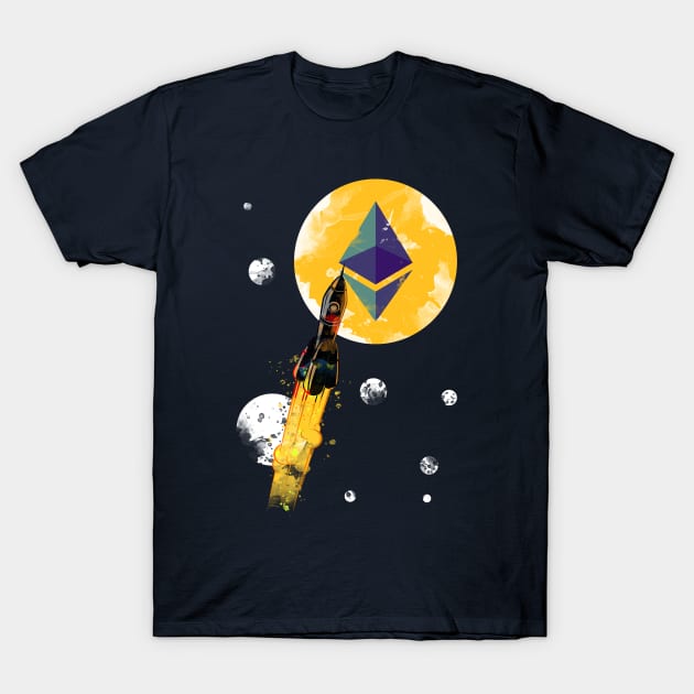 Up To The Moon : Ethereum Edition T-Shirt by CryptoTextile